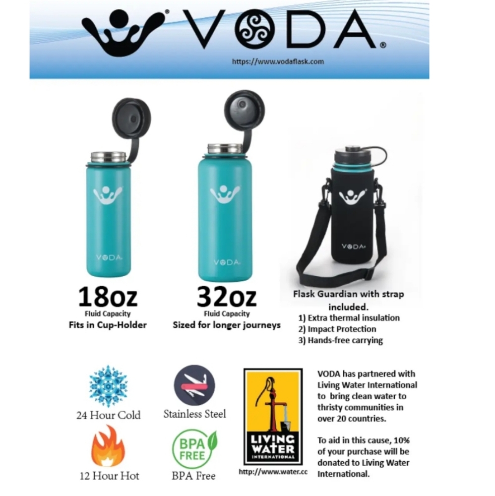 Reseller Pack - 10 Voda Flasks - 5 of Each in 2 Sizes, 18 Oz. & 32 Oz.